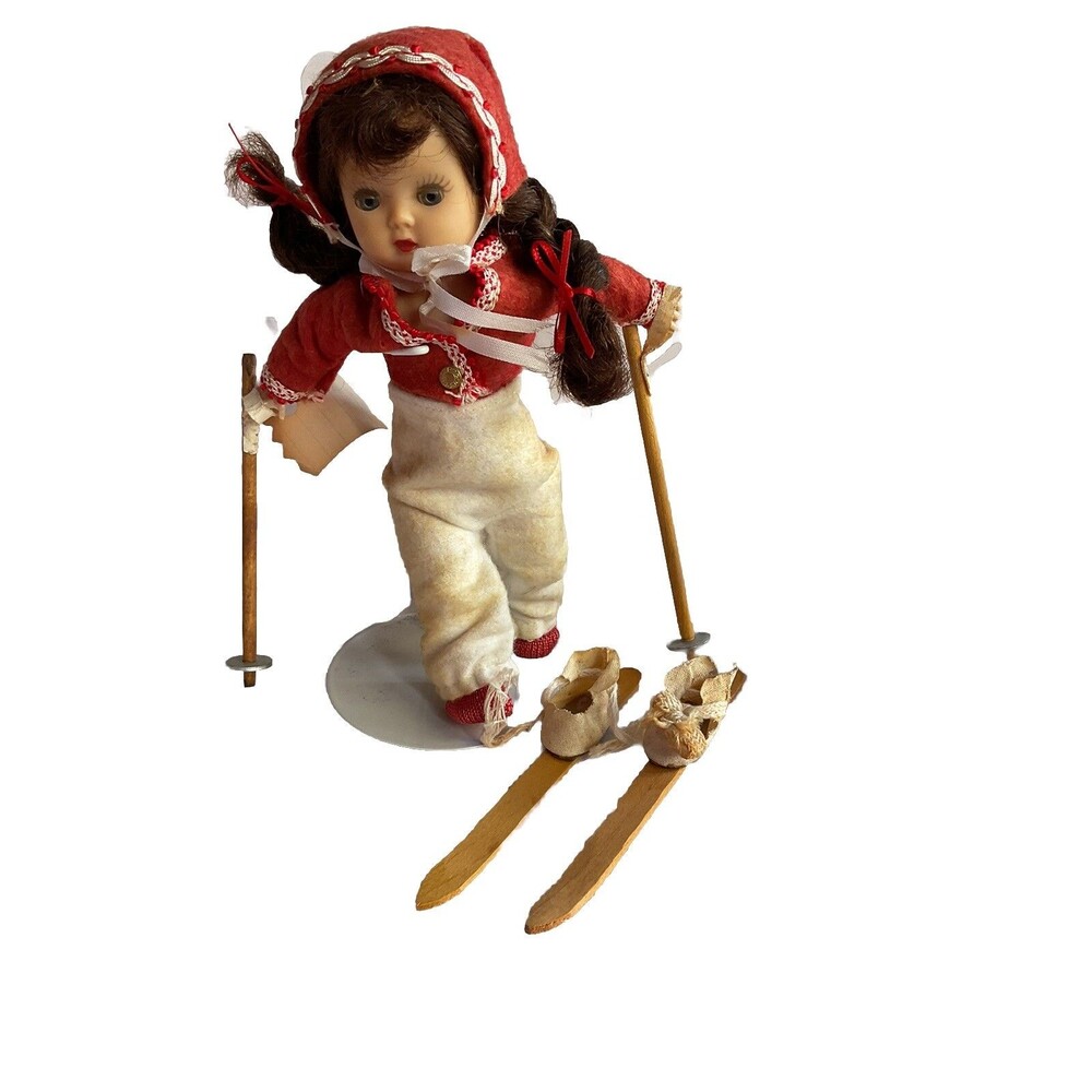 1950's Vintage Muffie (no brows)  nice lashes Nancy Ann Storybook Doll W/ Ski’s